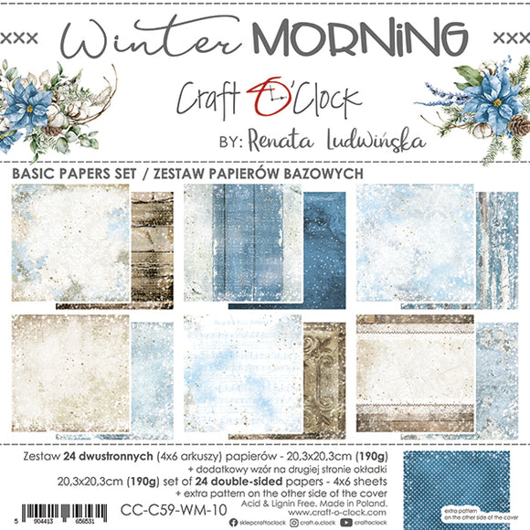 WINTER MORNING - set of BASE papers 8