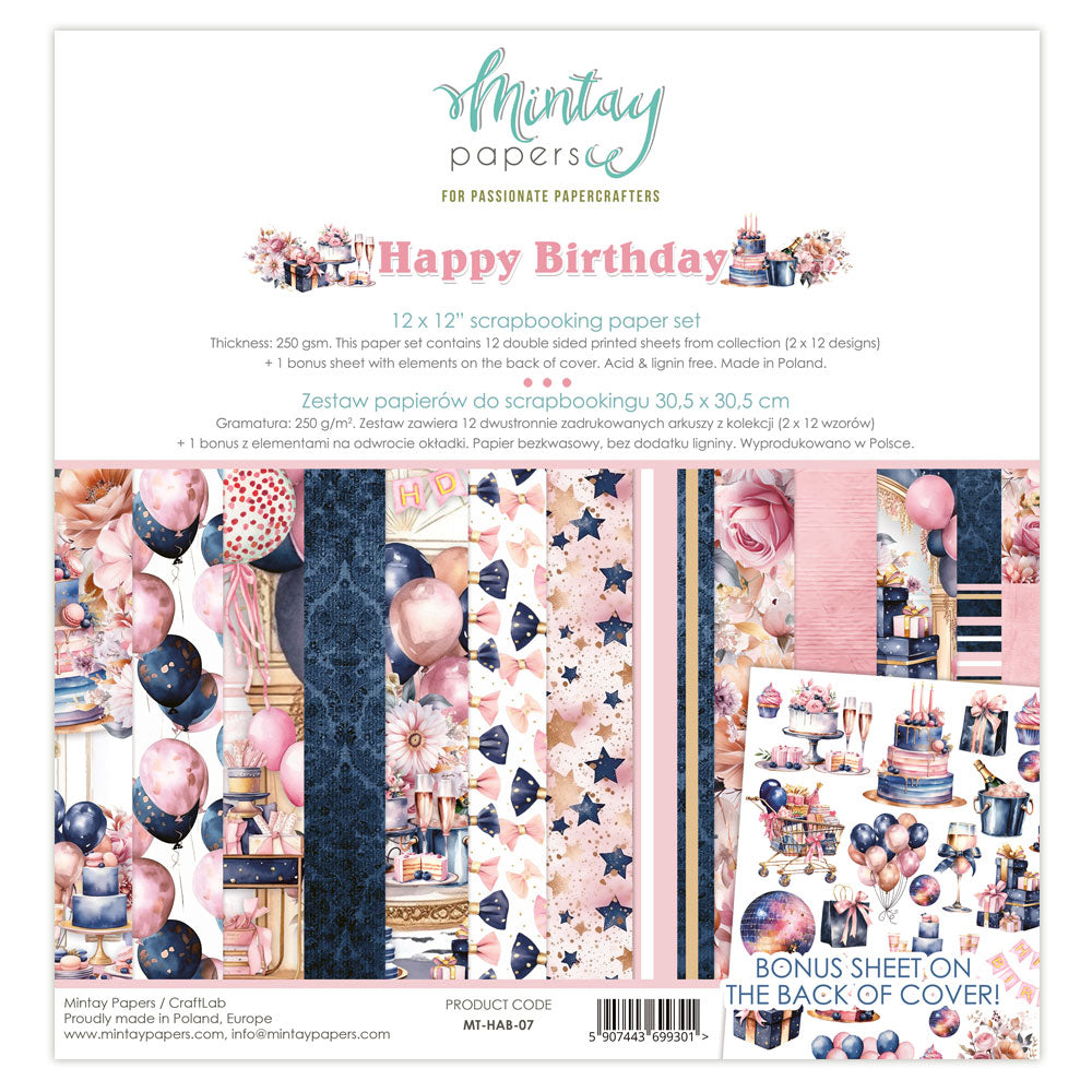 12x12 Scrapbook Paper Pack/Birthday Paper Pack/Printed Papers For
