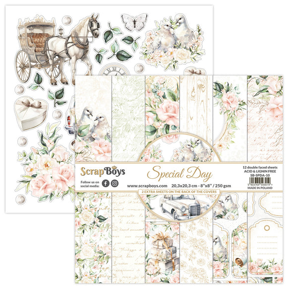 SPECIAL DAY, Scrapboys 12 double sided 8x8, scrapbooking paper pack