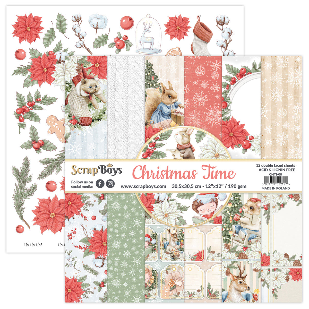 Christmas Time, scrapboys, 12 double sided 12x12, scrapbooking paper p –  Creative Treasures