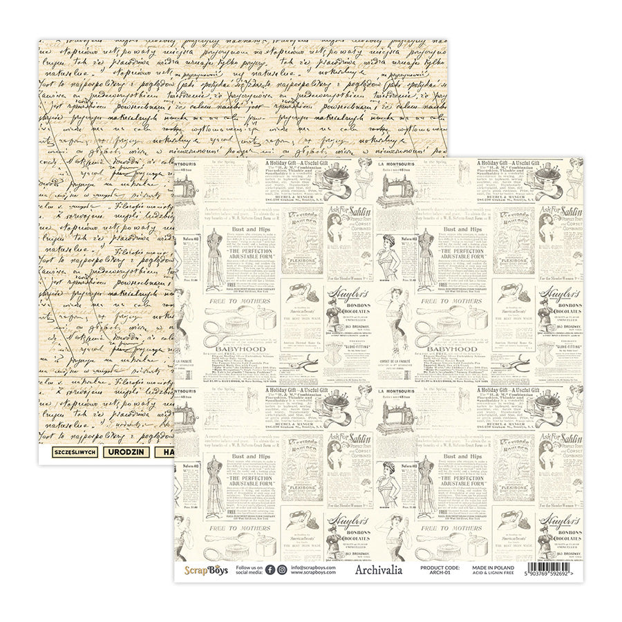 Archivalia-, scrapboys, 12 double sided 12x12, scrapbooking paper pack –  Creative Treasures