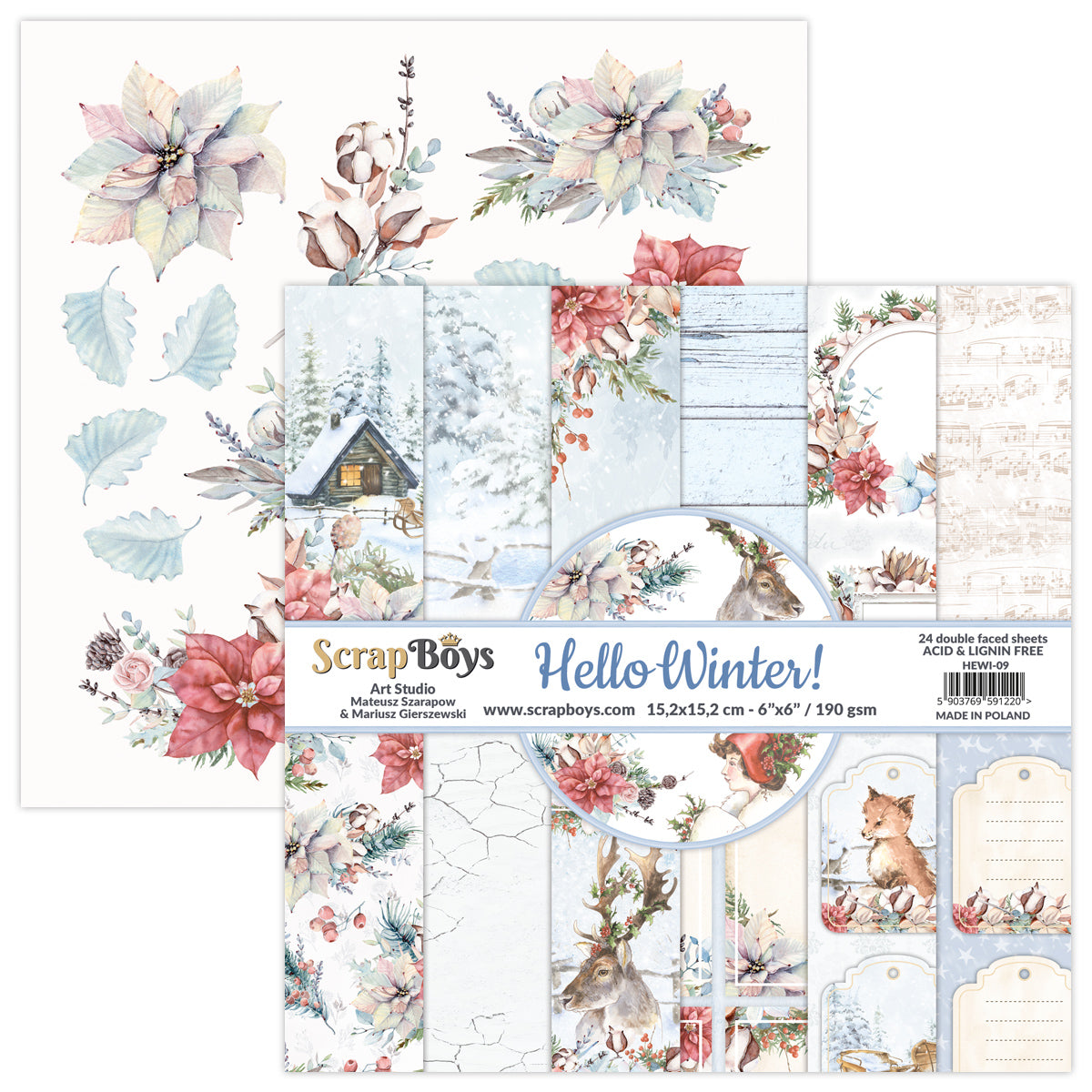na Pattern Paper Pack, 24 Sheets Winter Scrapbook Turkey