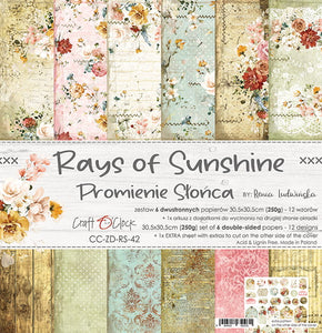 Rays of Sunshine, Set of papers 12"x12", Craft O'Clock,
