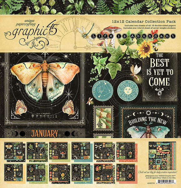 Graphic 45 * Life is Abundant * 12x12 double sided scrapbooking paper pack with stickers