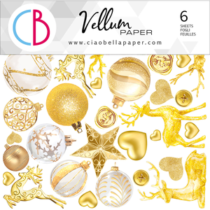 Ciao Bella, Vellum Sparkling Christmas Fussy Cut 6"x6" 6/Pkg
