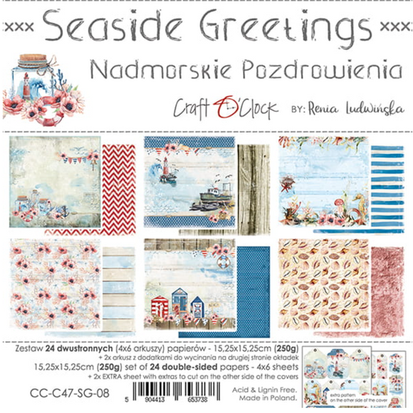 Seaside Greetings- a set of papers 6x6 Craft O'Clock
