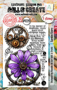 AALL And Create A7 Photopolymer Clear Stamp Set - Garden Gears