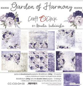 GARDEN of HARMONY - set of papers 12"x12", Craft O'Clock