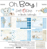 OH BOY! - a set of papers 12"x12", Craft O'Clock