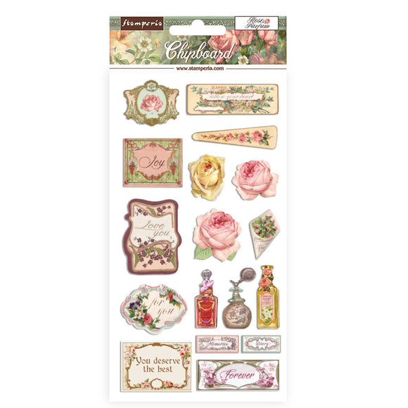 Stamperia  Rose Parfum Chipboard  stickers