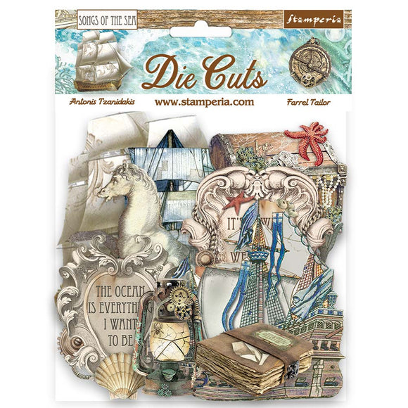 Pre-Order, Songs of the Sea - Die Cuts Assorted - Ship and Treasures Stamperia