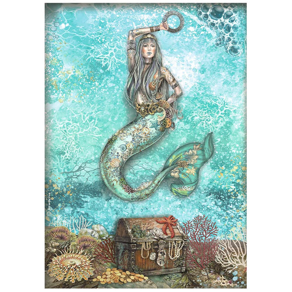 Pre-Order, Songs of the Sea - A4 rice paper - Mermaid - Stamperia
