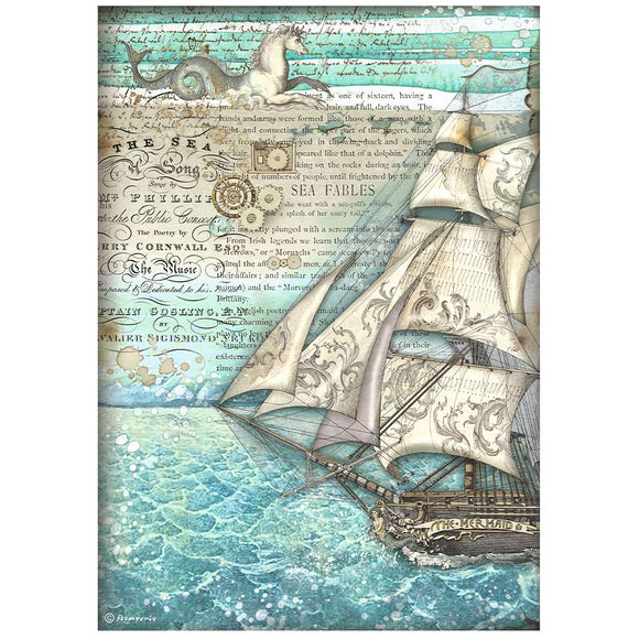 Songs of the Sea - A4 rice paper - Sailing Ship - Stamperia