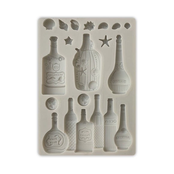 Pre-Order, Songs of the Sea - Silicon Mould A6 - Bottles  - Stamperia