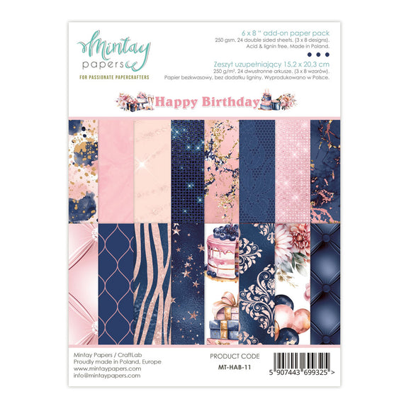Pre-Order Mintay 6 x 8 Add-On Paper Pad - Happy Birthday