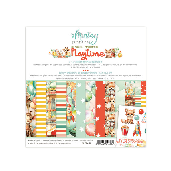 Pre-Order Mintay 6x6 Paper pack, Playtime