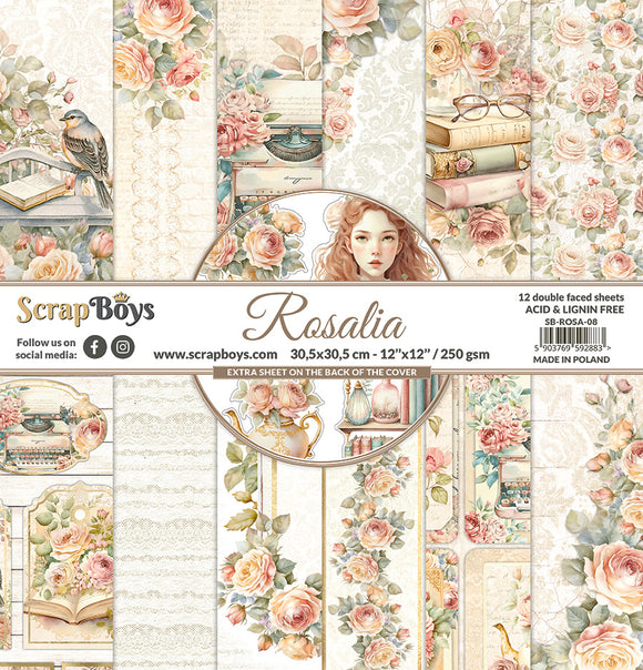 ROSALIA, scrapboys, 12 double sided 12x12, scrapbooking paper pack