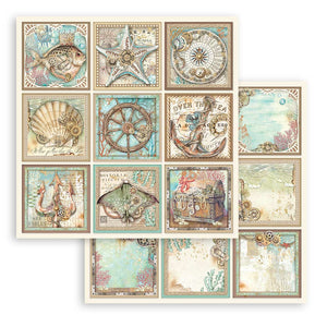 Songs of the Sea, 12"x12" Double Face single sheet - Tags- Stamperia