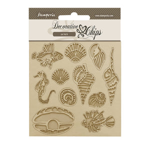 Songs of the Sea, Decorative Chips - shells and Fish - Stamperia