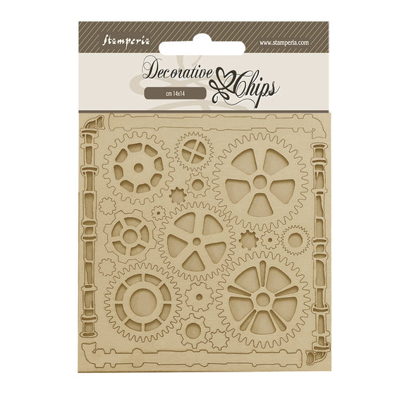Pre-Order, Songs of the Sea, Decorative Chips - Pipes and Mechanisms - Stamperia