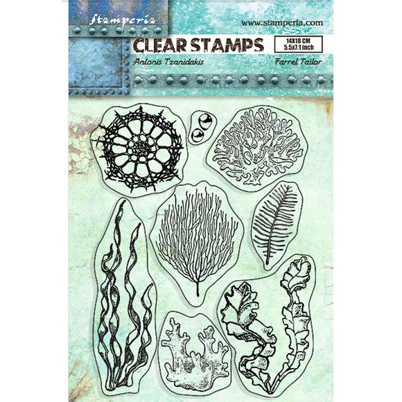 Pre-Order, Songs of the Sea, Acrylic Stamp 14x18 cm - Corals , Stamperia