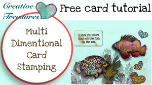 multi-dimensional card with - Funky Fossil sea-Fari stamps