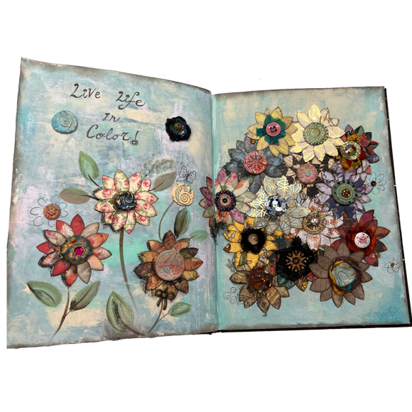 Art or Junk journal page - creative floral motif  worksheet