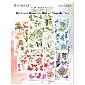 49 and Market, Spectrum Gardenia Botanical  Rub-Ons 6"X8" 6/Sheets
