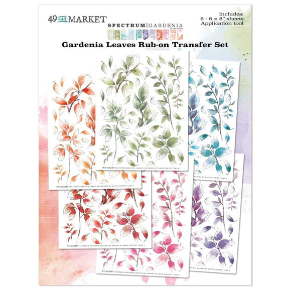 49 and Market, Spectrum Gardenia LEAVES Rub-Ons 6