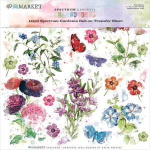 49 and Market, Spectrum Gardenia Rub-Ons 12"x12" 1/Sheet