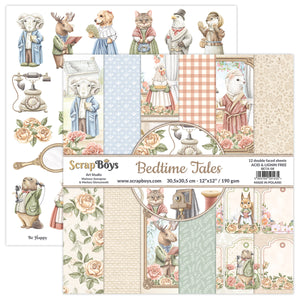BEDTIME TALES, Scrapboys 12 double sided 12x12, scrapbooking paper pack