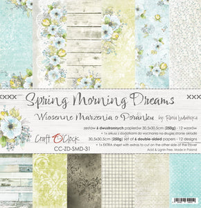 SPRING MORNING DREAMS, Craft O'Clock, Paper Collection Set 12"x12", 250 gsm (6 double-sided sheets, bonus elements on the cover)