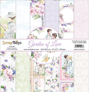 Garden of Love, scrapboys, 12 double sided 12x12, scrapbooking paper pack