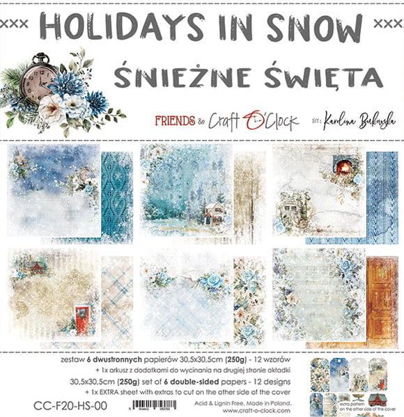 HOLIDAYS In SNOW - a set of papers 12x12 Craft O'Clock