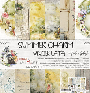 SUMMER CHARM, Craft O'Clock, Paper Collection Set 12"x12"