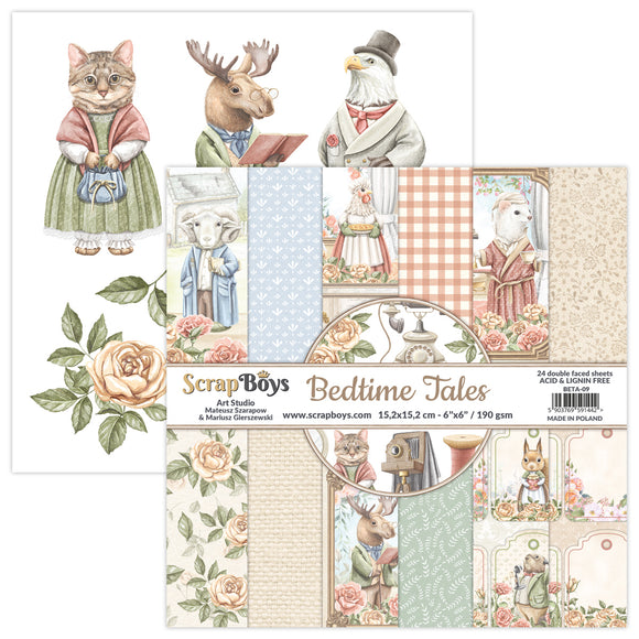 Bedtime Tales, Scrapboys 24 double sided 6x6, scrapbooking paper pack