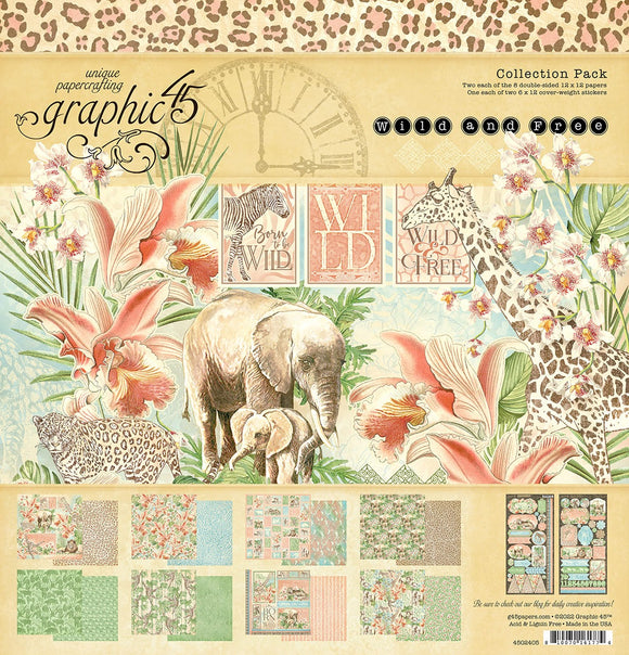 Graphic 45 * Wild & Free * new collection 12x12 paper pad