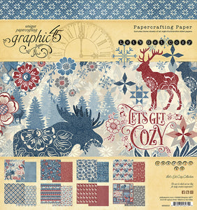Graphic 45 * Lets get Cozy *  8x8 double sided scrapbooking paper pack