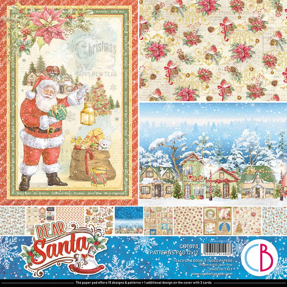 Ciao Bella, Dear Santa Patterns paper Pad 12