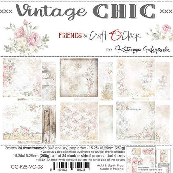 VINTAGE CHIC - a set of papers 6x6 Craft O'Clock