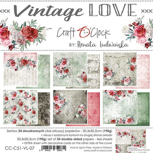 VINTAGE LOVE- a set of papers 8X8