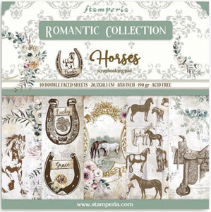 Romantic Horses -  Stamperia Double-Sided Paper Pad 8"X8" 10/Pkg