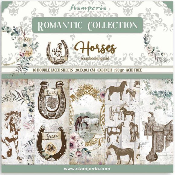Romantic Horses -  Stamperia Double-Sided Paper Pad 8