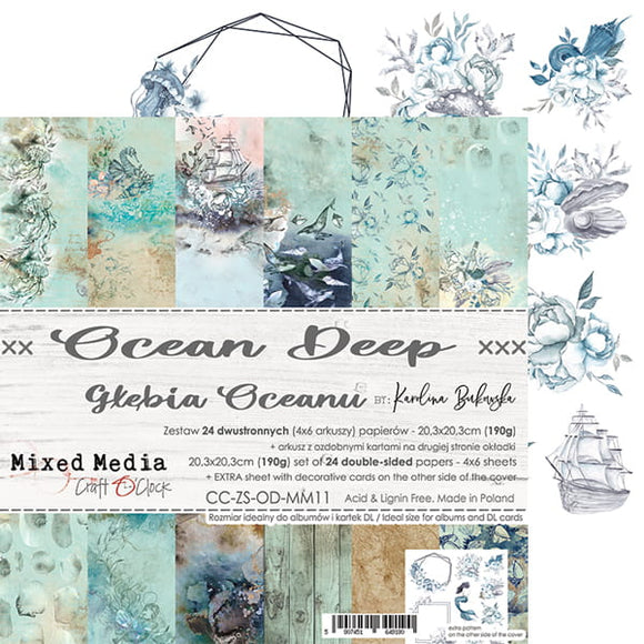 OCEAN DEEP, Craft O'Clock,  Set  of paper 8