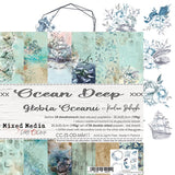 OCEAN DEEP, Craft O'Clock,  Set  of paper 8"x8"