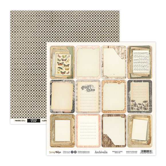 Archivalia, Scrapboys  12x12  Double Sided Designer Scrapbooking Single Sheet , Cardstock