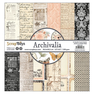 Archivalia-, scrapboys, 12 double sided 12x12, scrapbooking paper pack