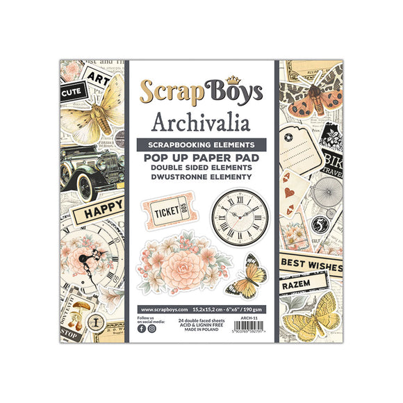 Archivalia POP-UP   Scrapboys  6x6, cut-outs  scrapbooking paper pack