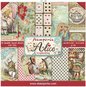 Alice Stamperia Double-Sided Paper Pad 12"X12" 10/Pkg Alice, 10 Designs/1 Each