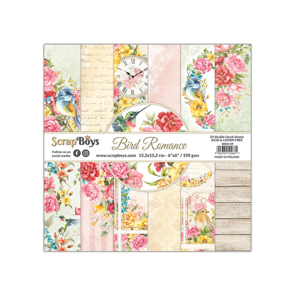 Bird Romance, Scrapboys  6x6, double sided scrapbooking paper pack